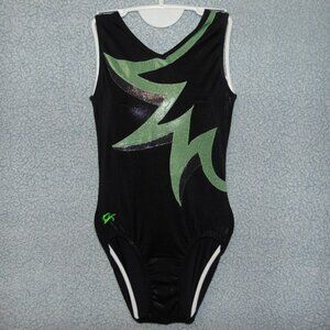 GK Black Green Silver Leotard NoTag